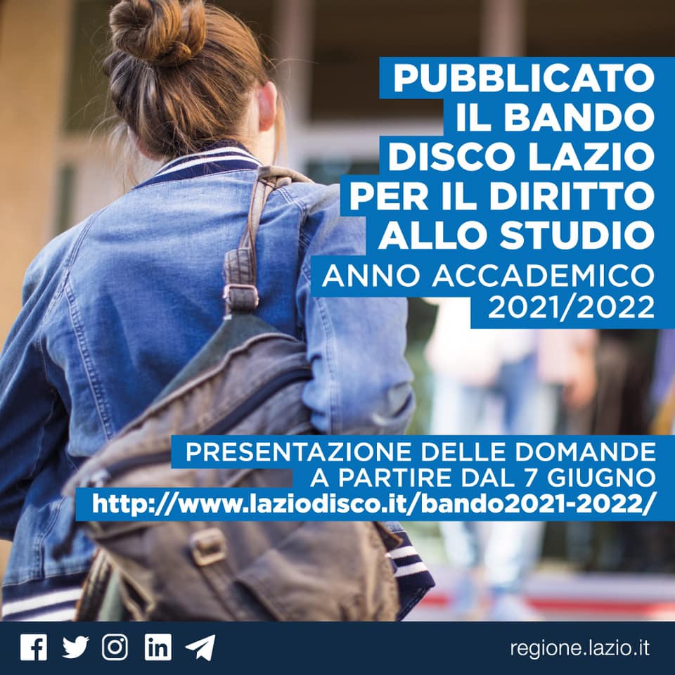 Regione Lazio – Bando Diritto allo Studio
