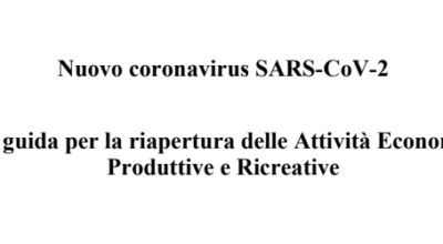 Linee guida per la riapertura delle Attivita’ Economiche, Produttive e Ricreative della Conferenza delle Regioni e delle province autonome del 14 luglio 2020