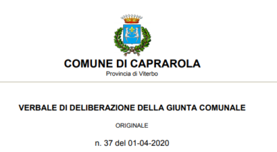 Delibera n37_01/04/2020 Comune di Caprarola