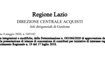 Regione Lazio_Determina G05182