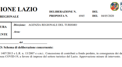 Delibera Regione Lazio n-6945 del 04/05/2020