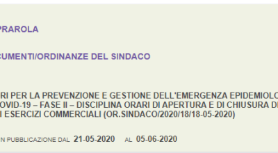 Comune di Caprarola_Ordinanza N.18 del 20/05/2020