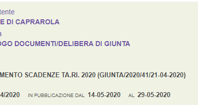 Differimento scadenze TA.RI. 2020