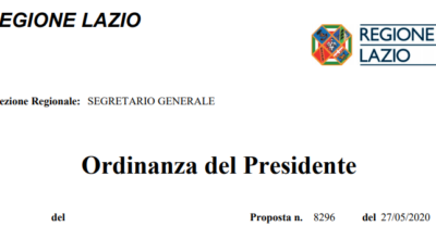 Regione Lazio_Ordinanza Z00043 del 27/05/2020