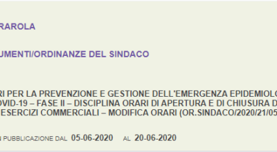 Comune di Caprarola_Ordinanza 659/2020