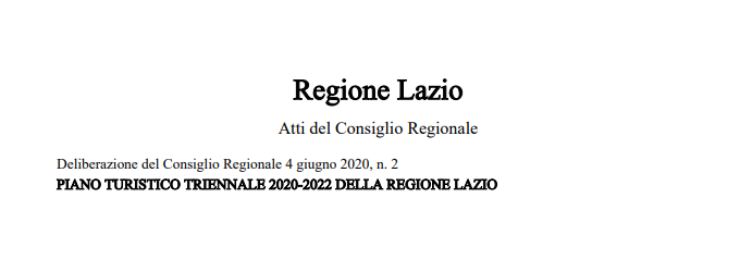 Regione Lazio_Piano Turistico 2020-2022