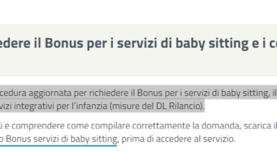 Guida Bonus per i servizi di baby sitting, il contributo per centri estivi e servizi integrativi per l’infanzia