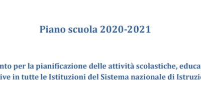 Piano scuola 2020-2021