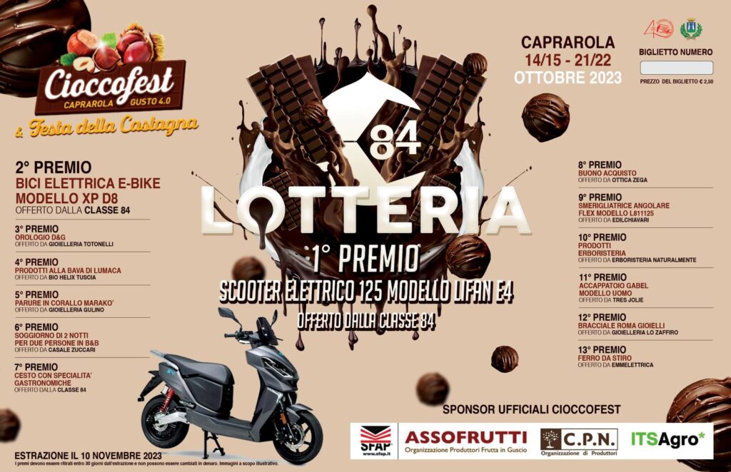 Lotteria Classe 84 Cioccofest, i numeri estratti