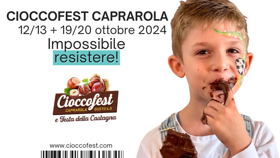 A Caprarola torna il Cioccofest, 12/13 e 19/20 ottobre 2024 la festa del cioccolato